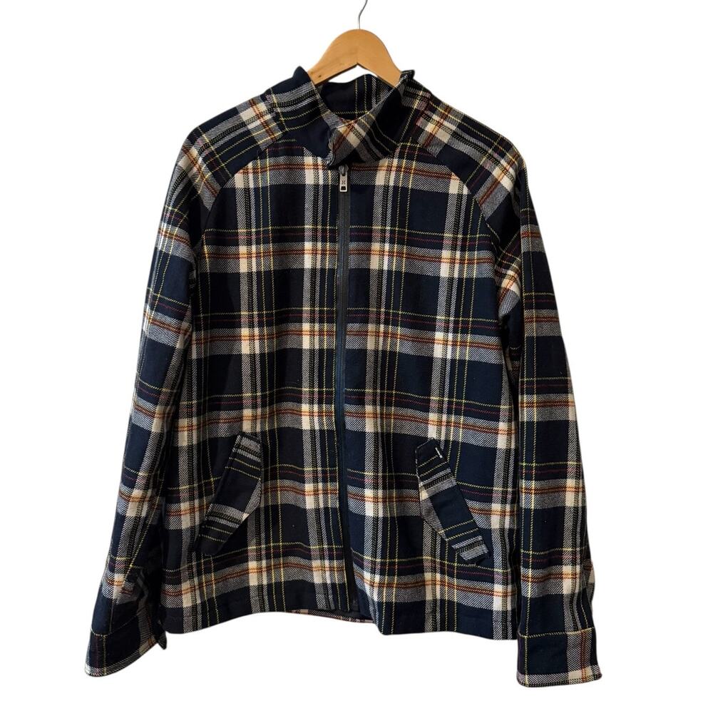 Hurley Wool Plaid Flannel Button Down Jacket Blue M